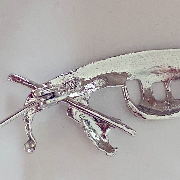 VTG Silver & Marcasite Venetian Gondola Brooch - Picture 6 of 7